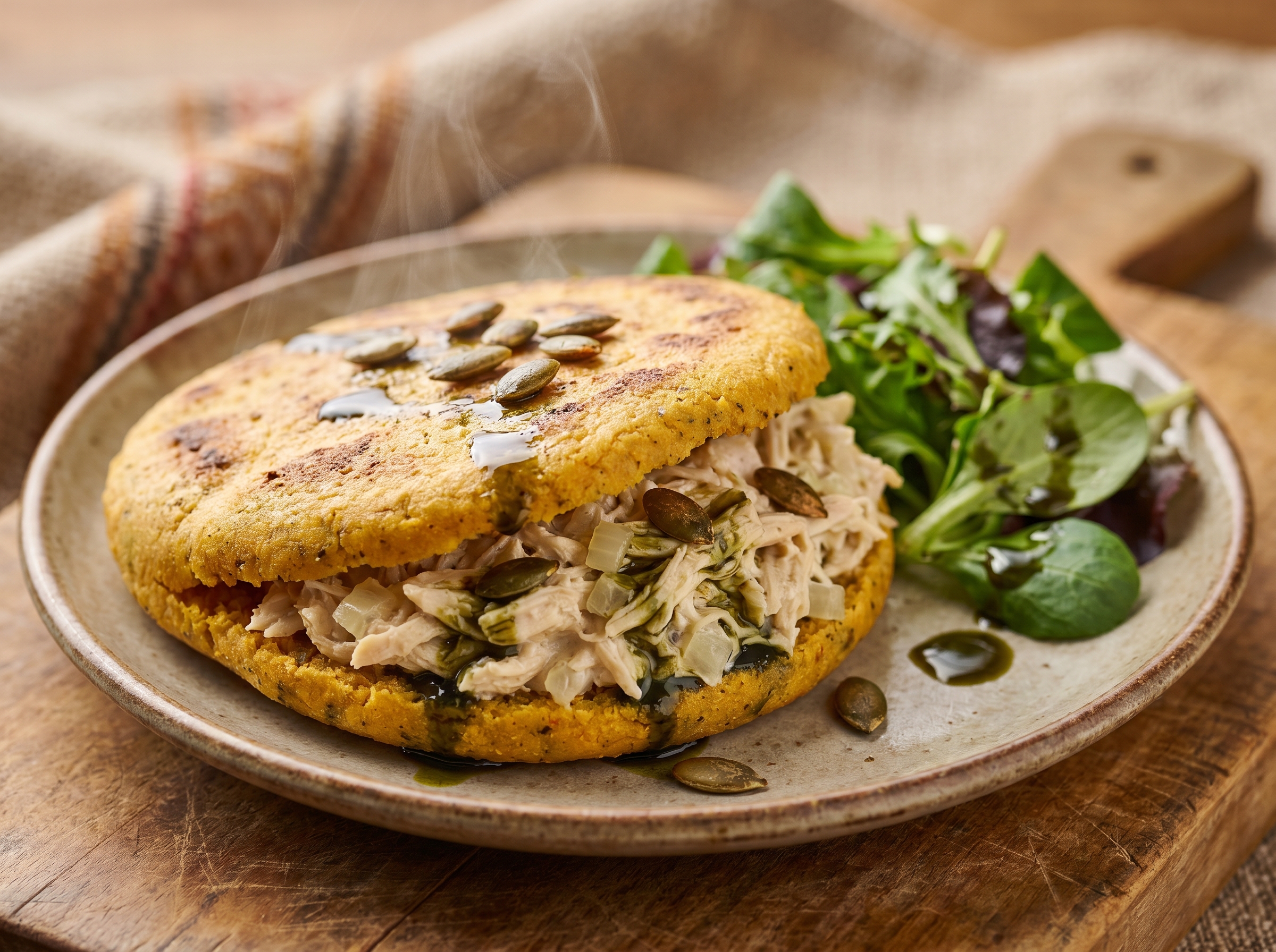 Arepa de calabaza y semillas de calabaza al estilo Estiria
