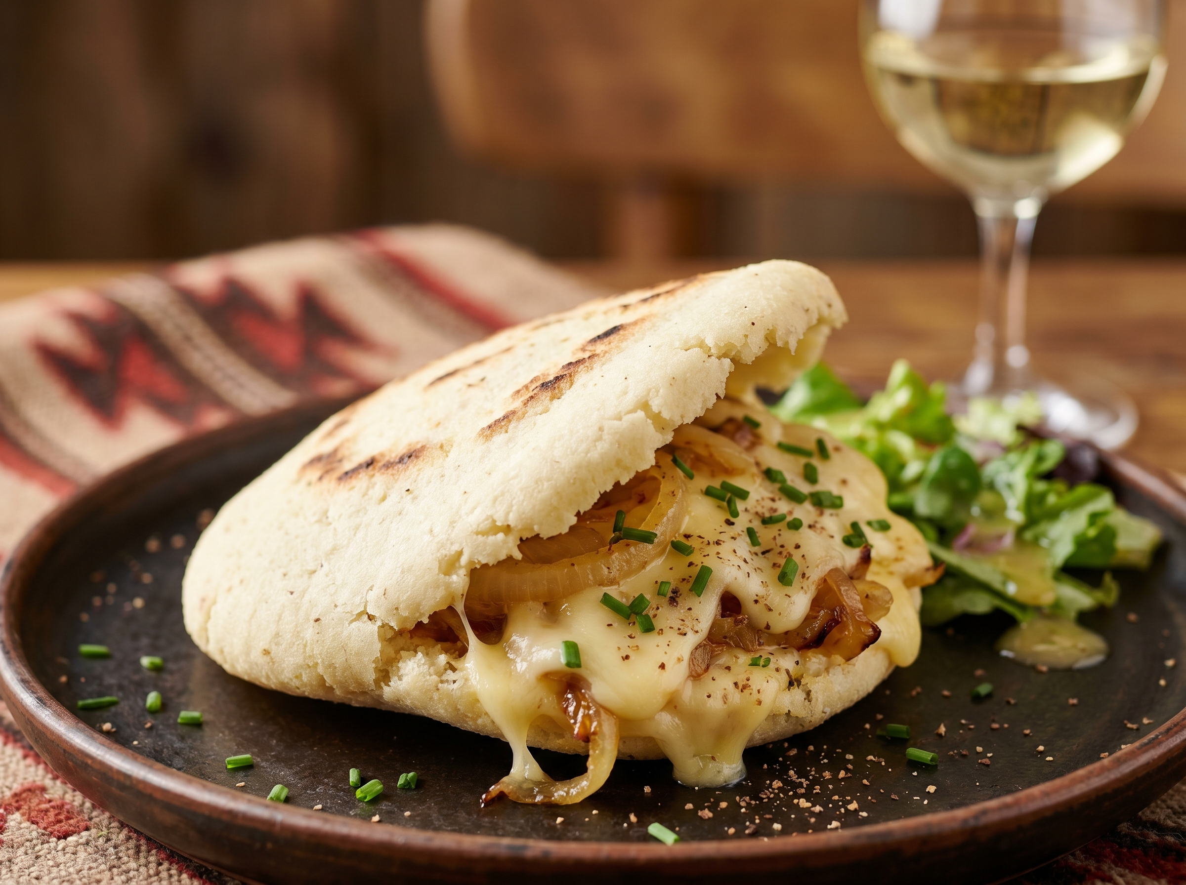 Arepa de Käsespätzle (Arepa de Pasta de Queso Austriaca)