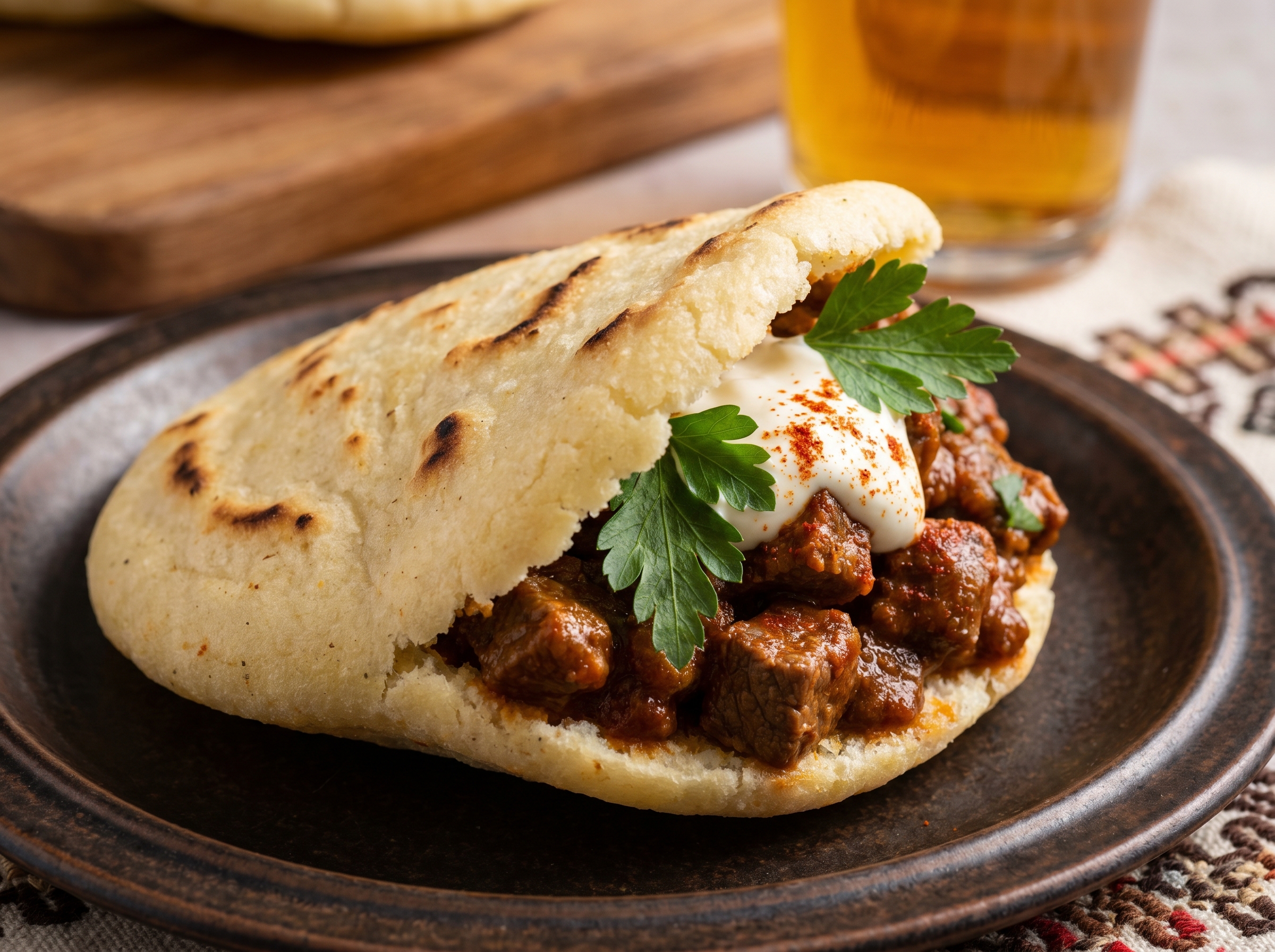 Arepa de Gulasch al Estilo Austriaco (Perg)