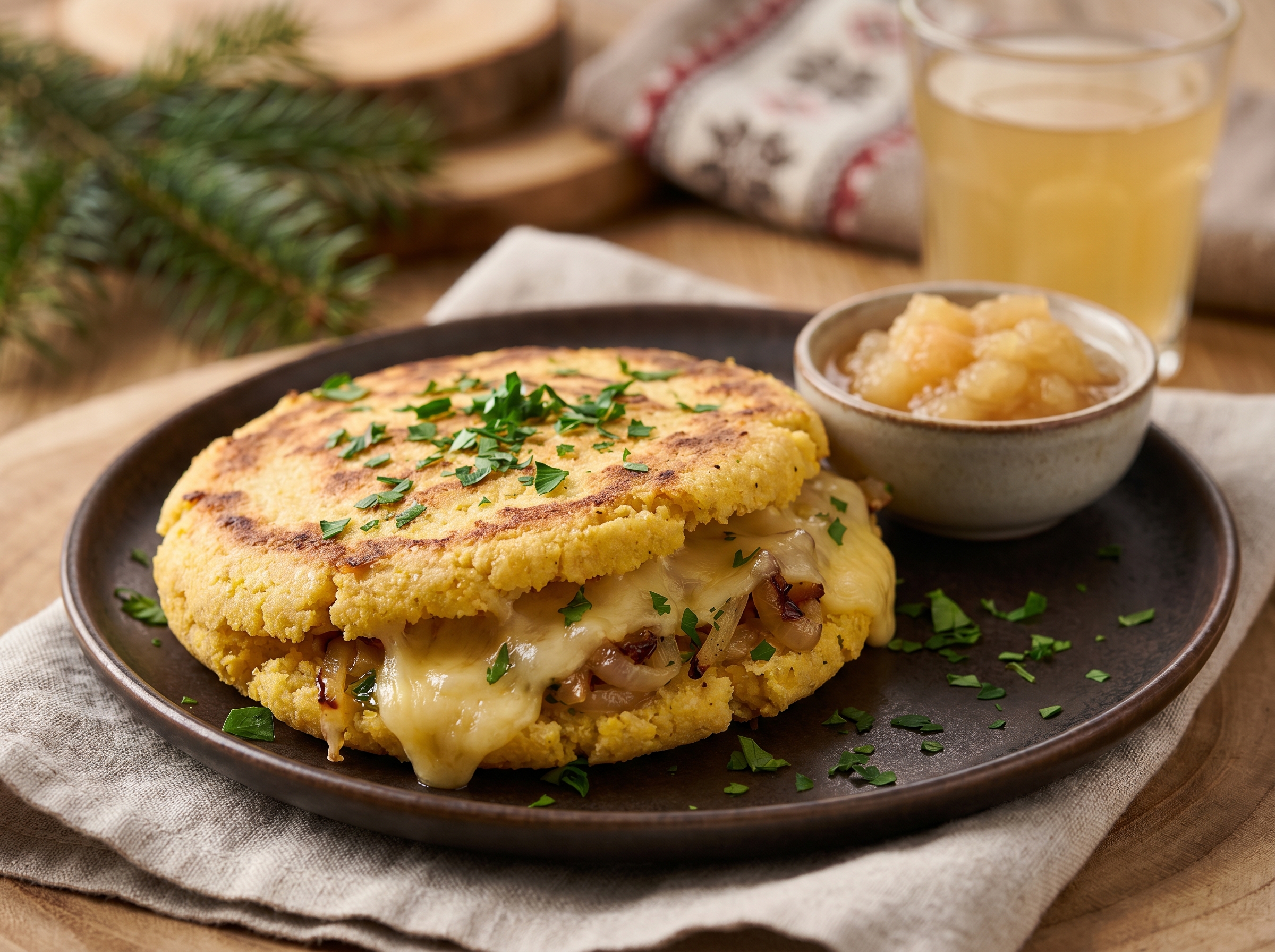 Arepa Pinzgauer: La fusión de la arepa venezolana con los Kasnocken austriacos