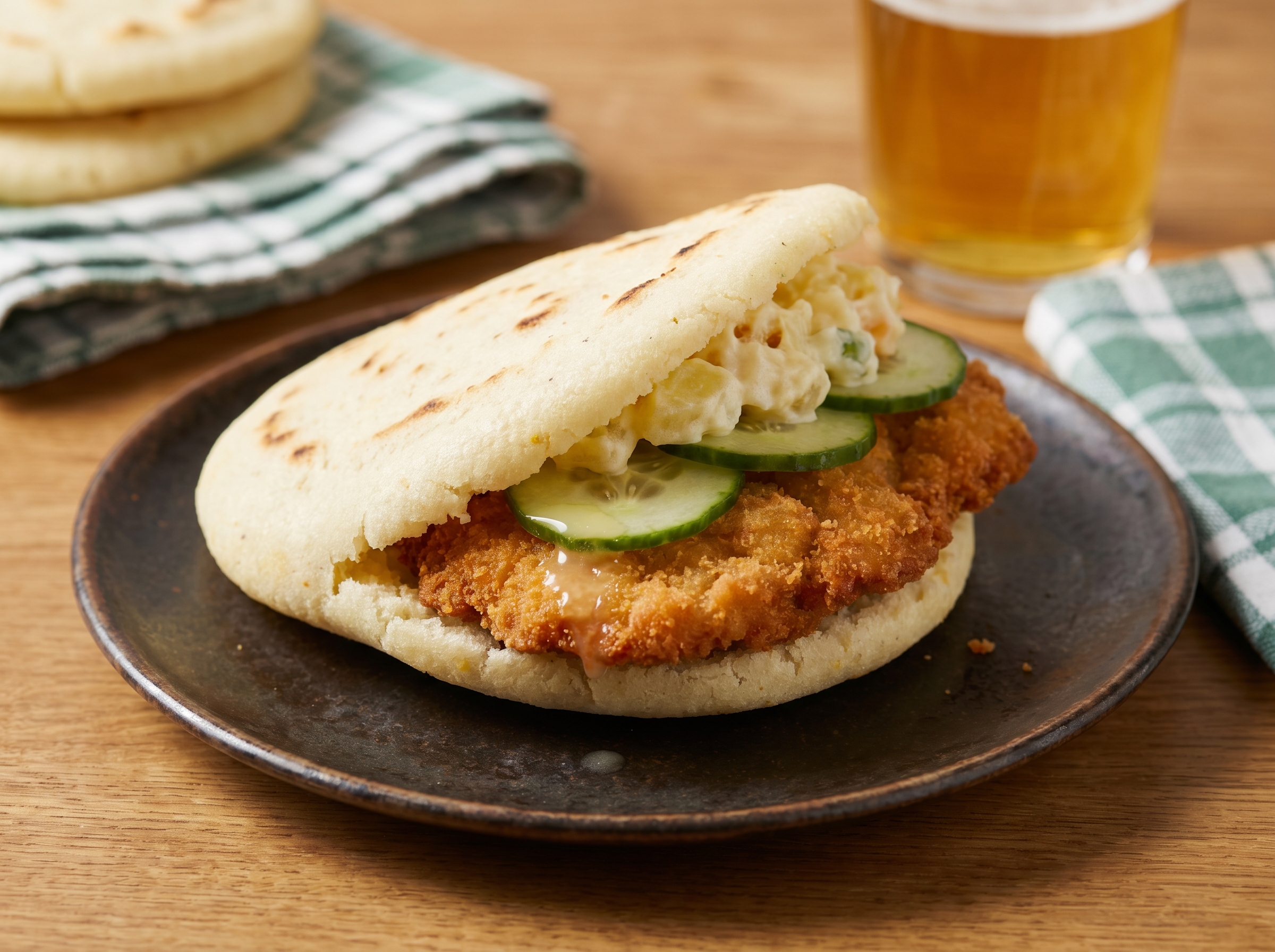 Arepa de Schnitzel Vienés