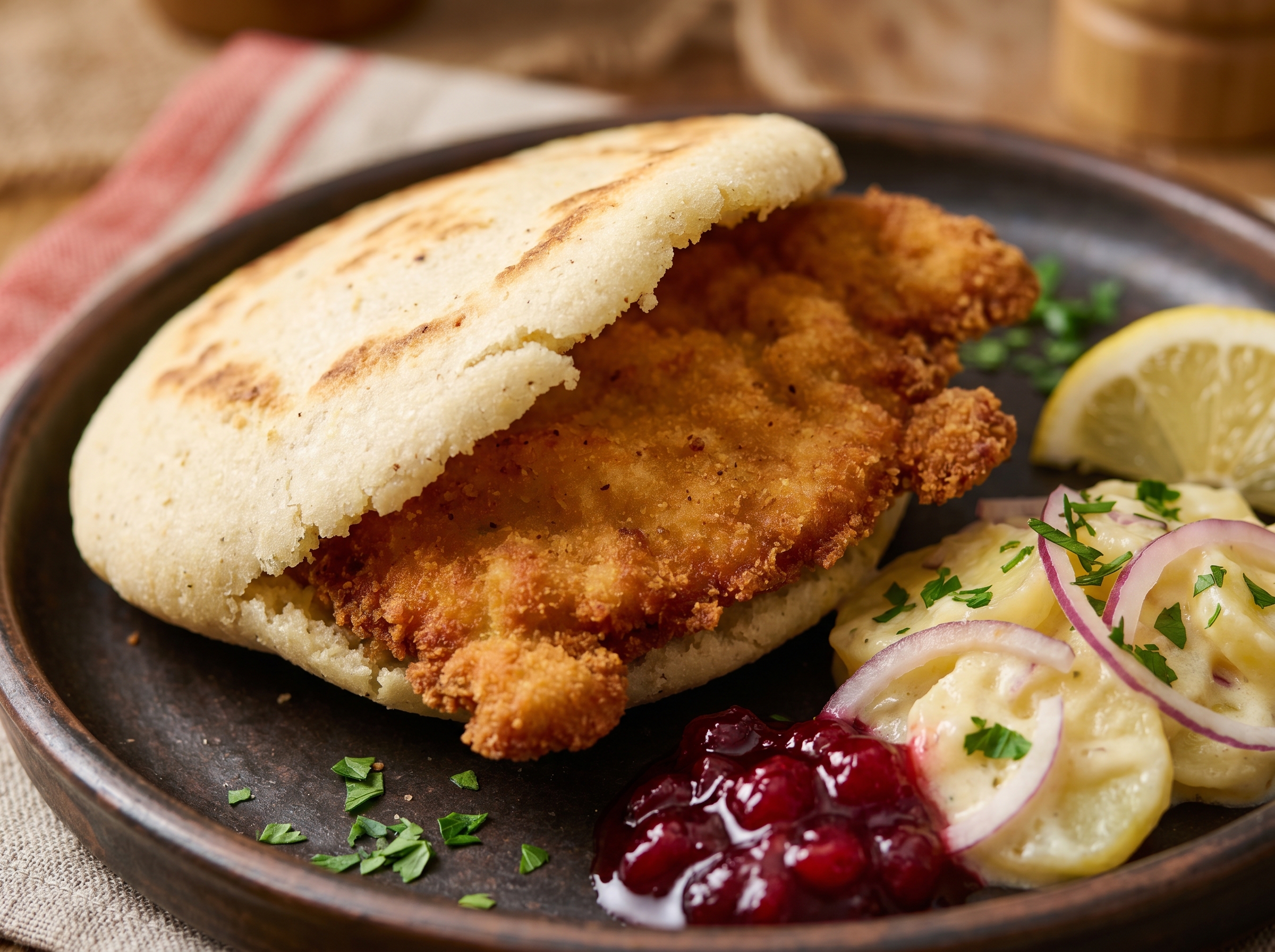 Arepa Estilo Wiener Schnitzel