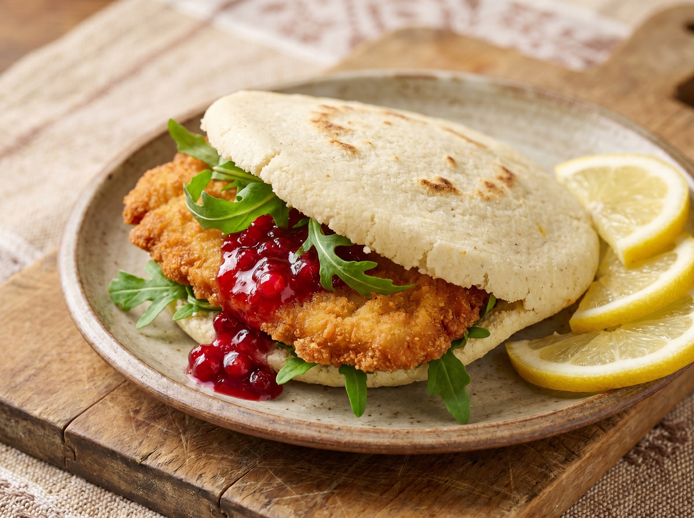 Arepa de Schnitzel Vienés