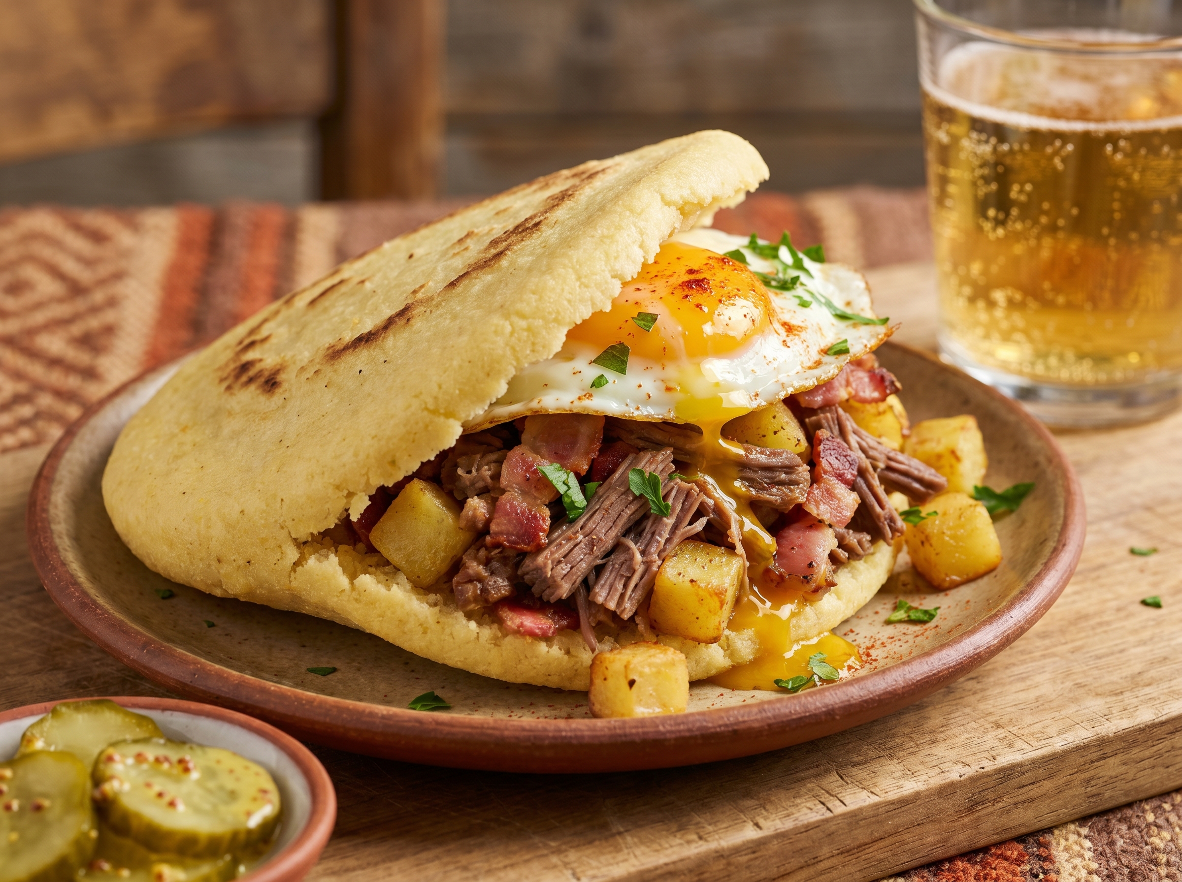 Arepa Tiroler Gröstl: una fusión andino-alpina