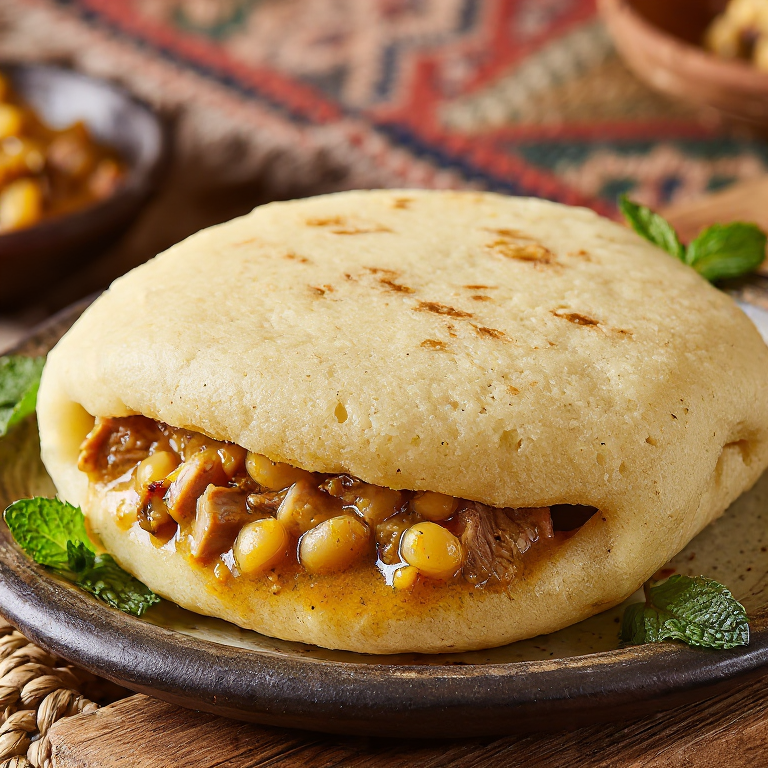 Arepa de Cordero y Garbanzos al Estilo Piti