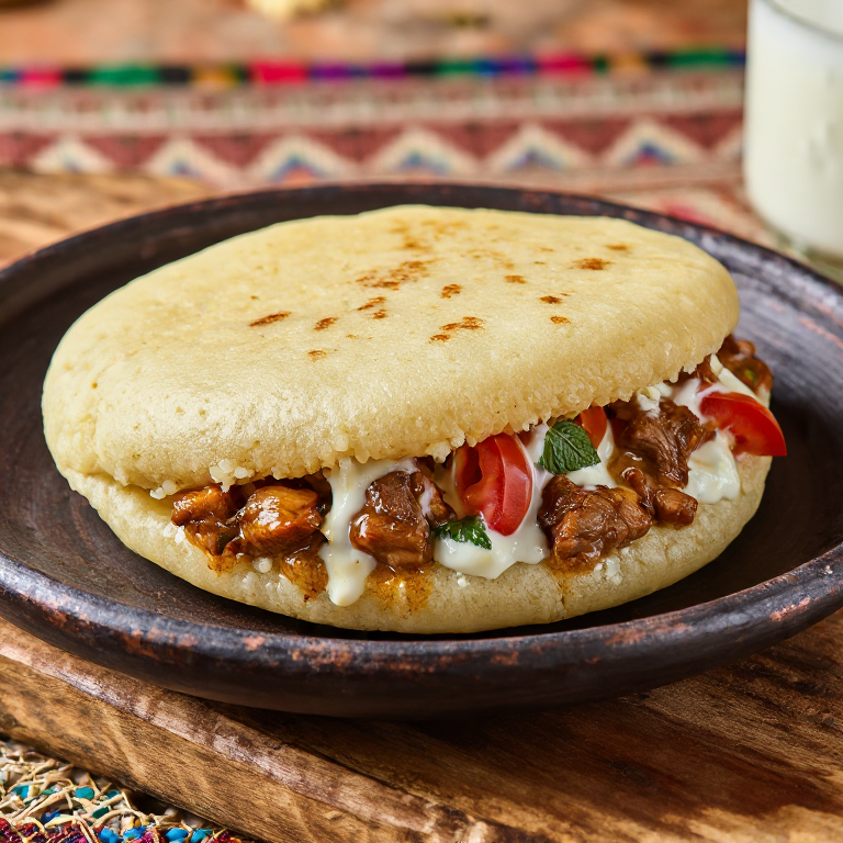 Arepa de Piti: Relleno de Cordero y Garbanzos al Estilo Azerbaiyano