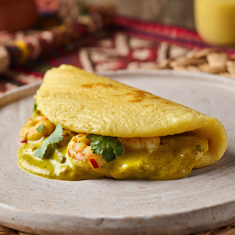 Arepa de Chingri Malai Curry (Camarones al Curry de Coco Bengladesí)