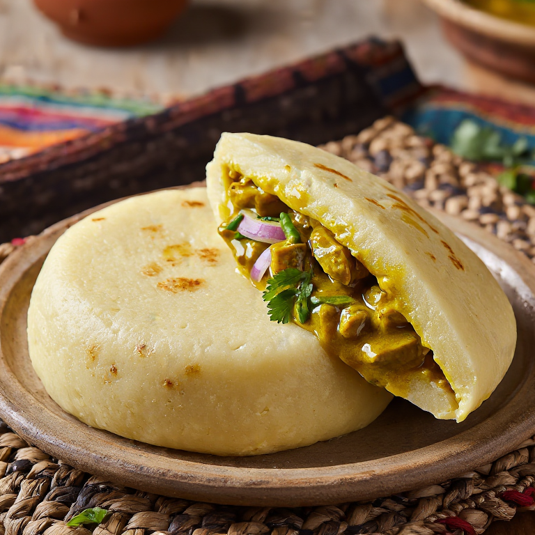 Arepa de Curry de Pescado Hilsa (Ilish Machh)