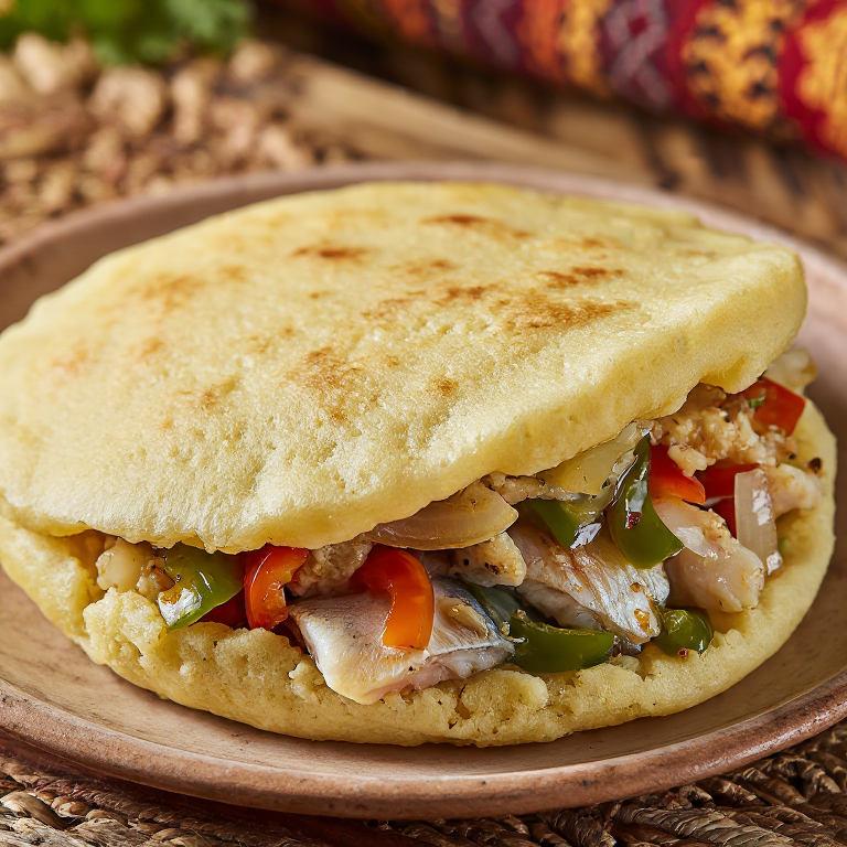 Arepa de Pescado Volador al Estilo Barbados