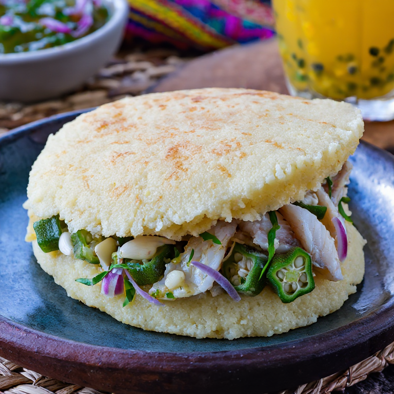 Arepa de Pez Volador Caribeña