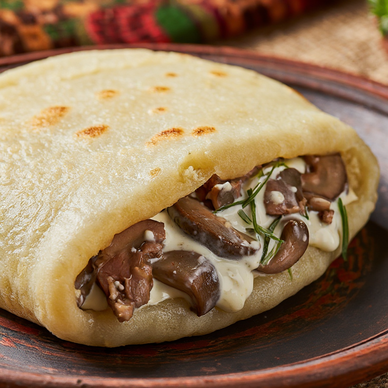 Arepa Rellena de Machanka Bielorrusa