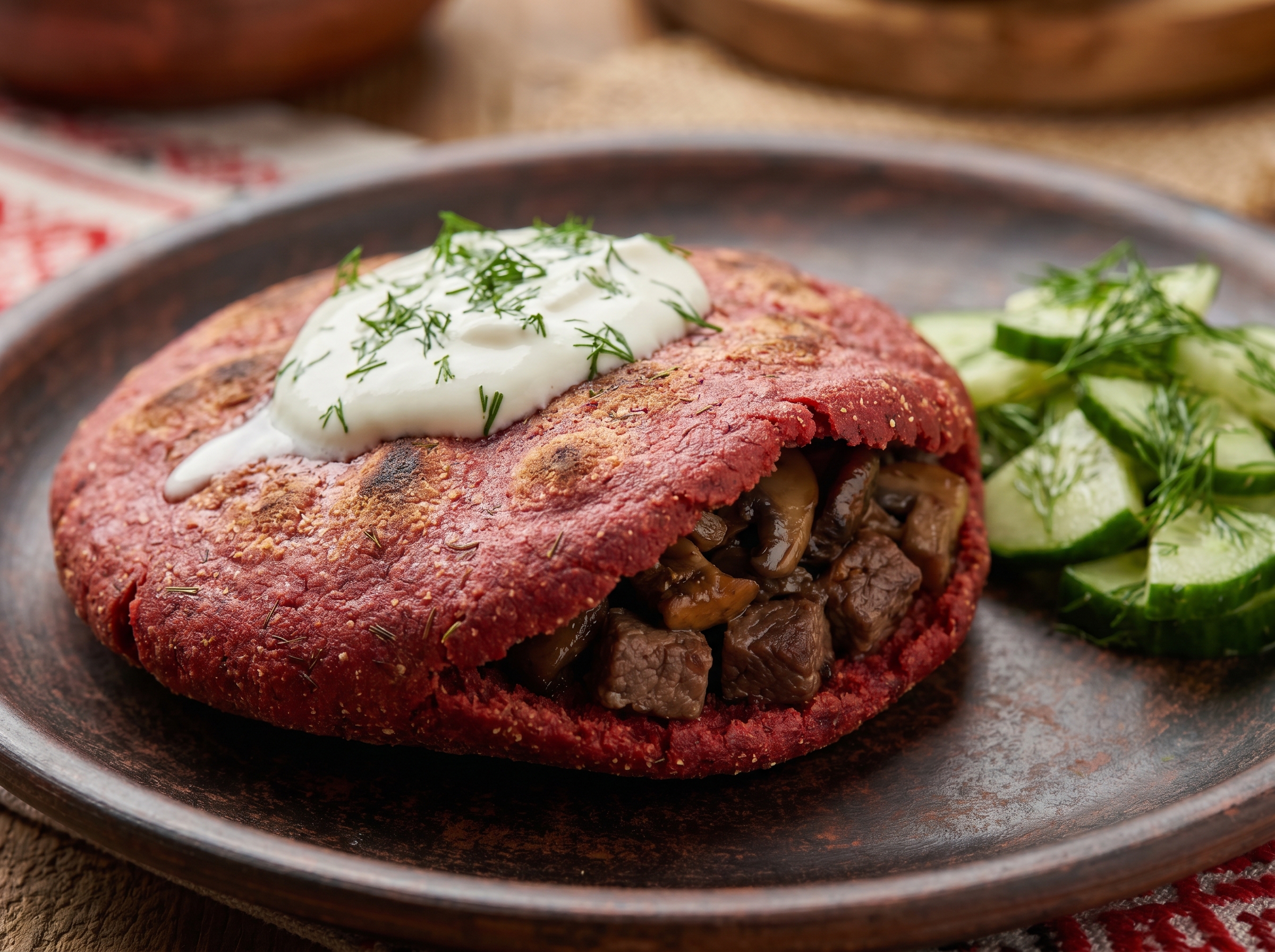 Arepa de Remolacha al Estilo Borscht Bielorruso