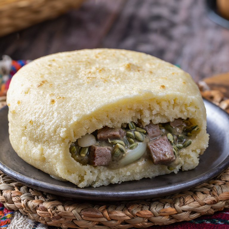 Arepa de Machanka (Estofado de Cerdo Bielorruso)
