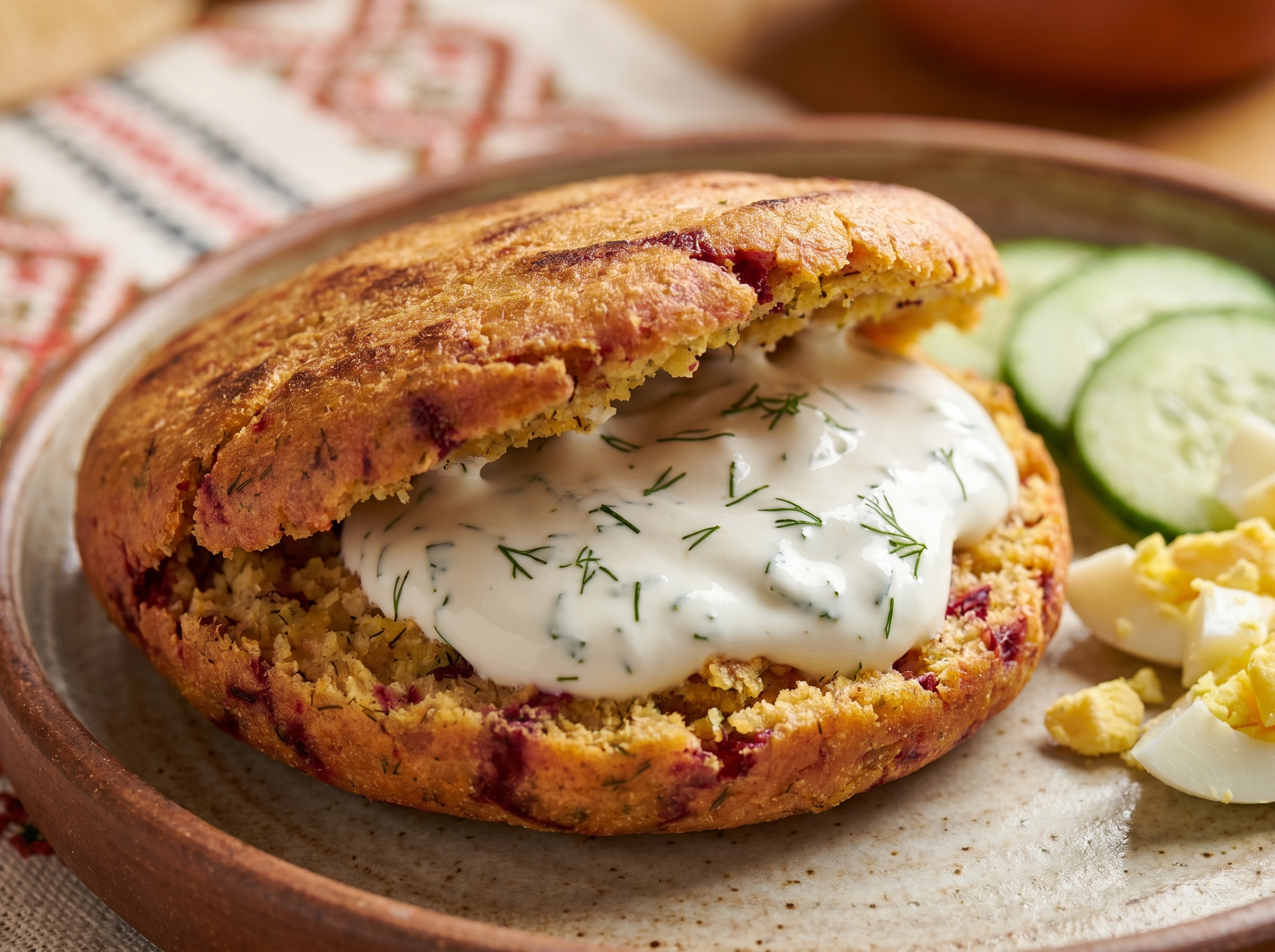 Arepa de Remolacha y Eneldo (Inspirada en el Khaladnik de Bielorrusia)