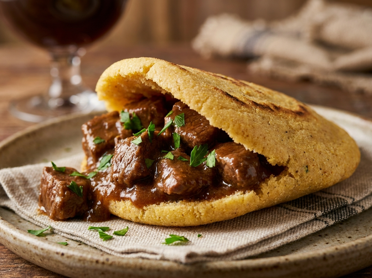 Arepa Belga de Stoofvlees
