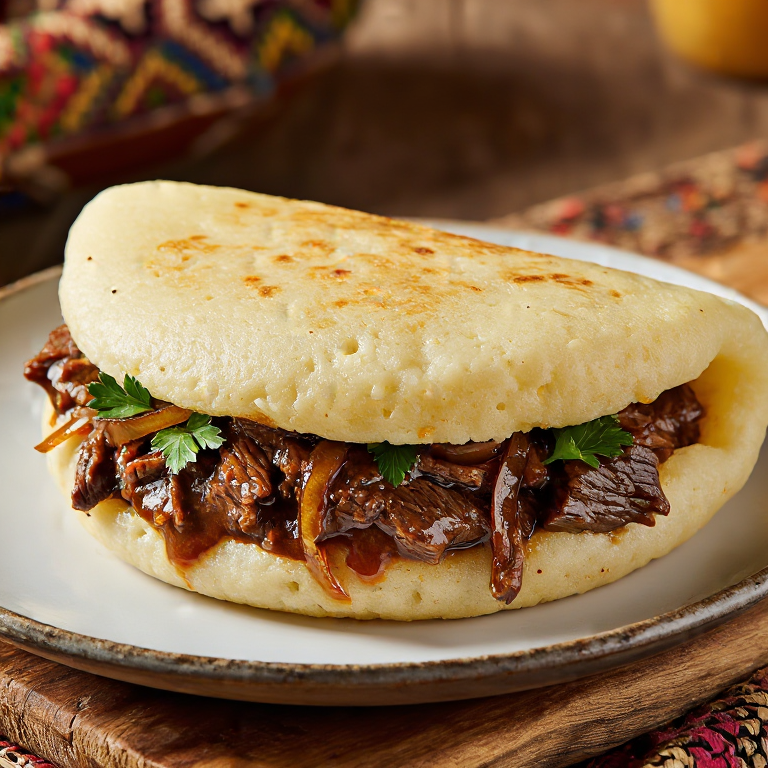 Arepa de Estofado Belga (Stoofvlees)