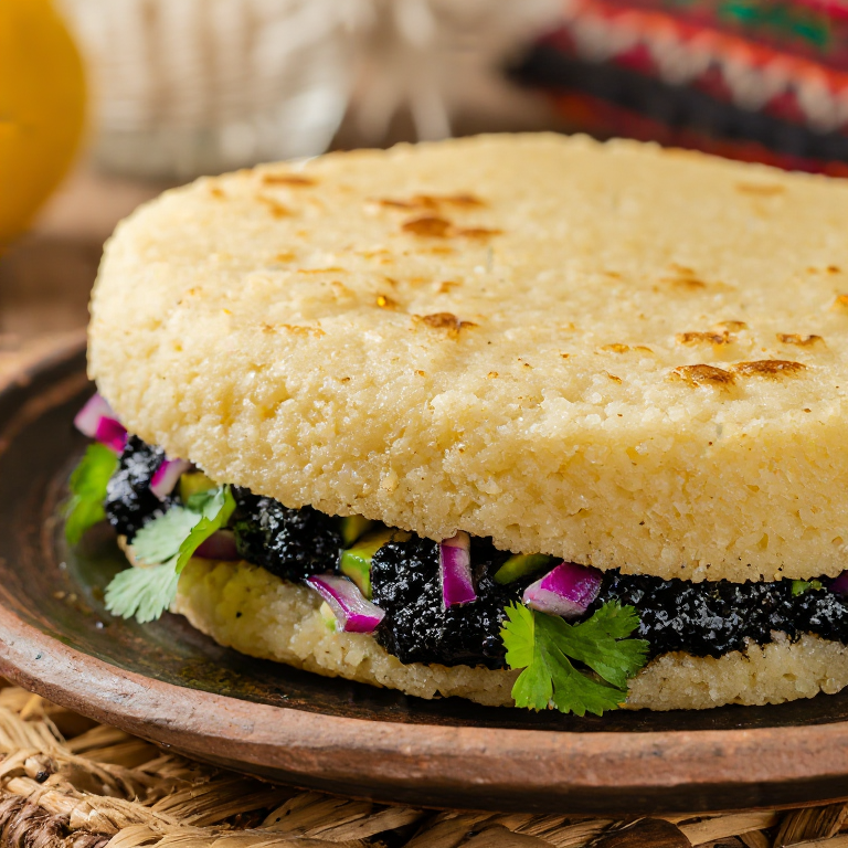Arepa Negra de Relleno (Black Relleno Arepa)
