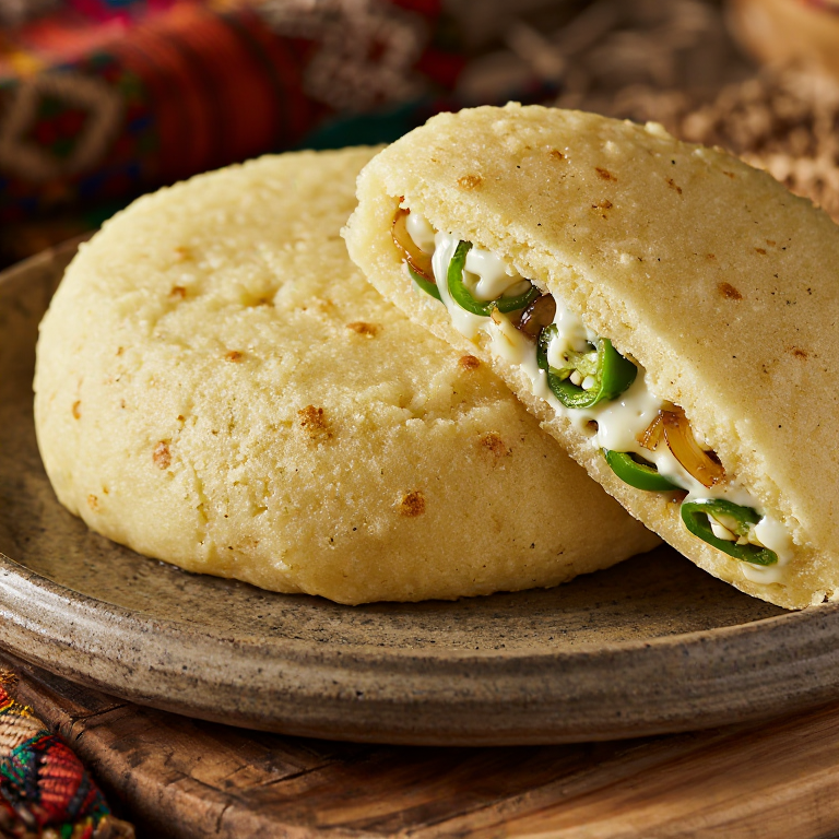 Arepa de Ema Datshi: Fusión Butanesa con Queso Picante