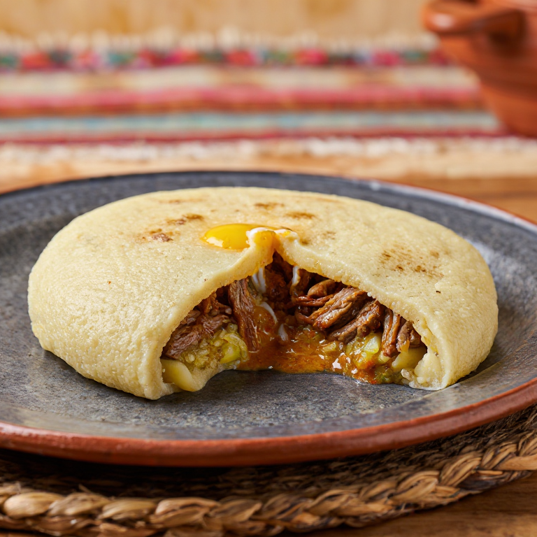 Arepa de Silpancho (Bolivian Breaded Beef Arepa)