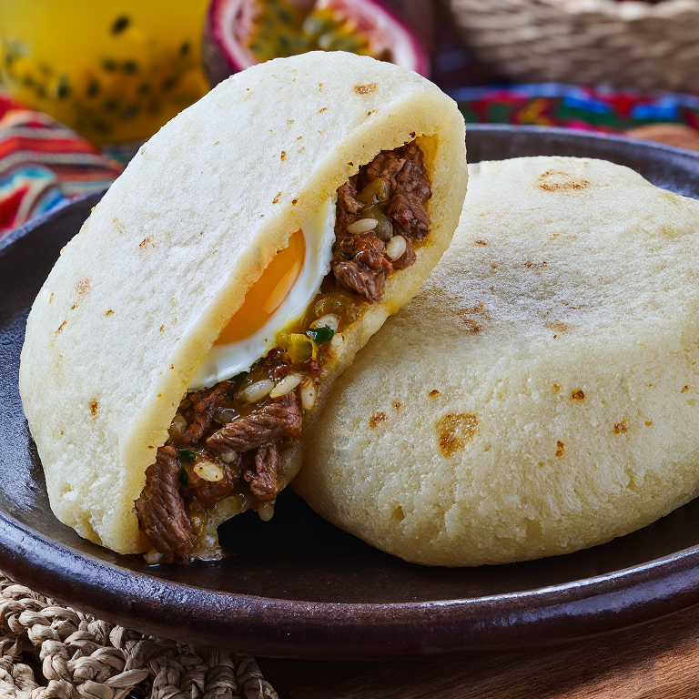 Arepa estilo Majadito de Montero