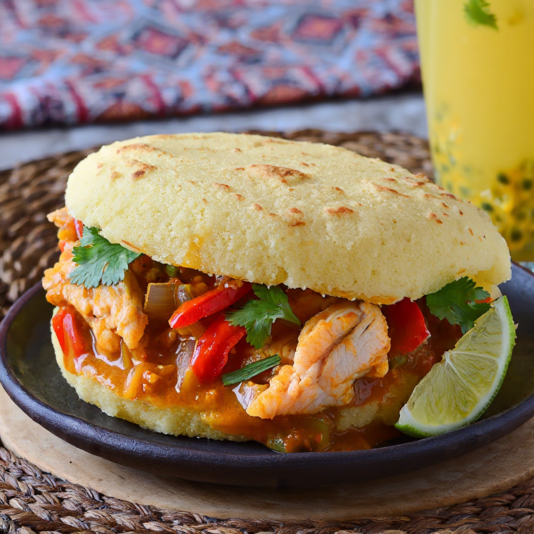 Arepa de Stoba di Piska (Arepa Rellena de Estofado de Pescado Caribeño)