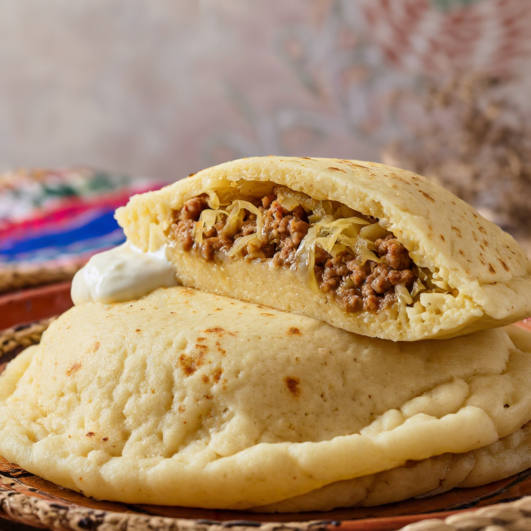 Arepa de Sarma Bosnia: Relleno de Carne y Arroz con Col Agria