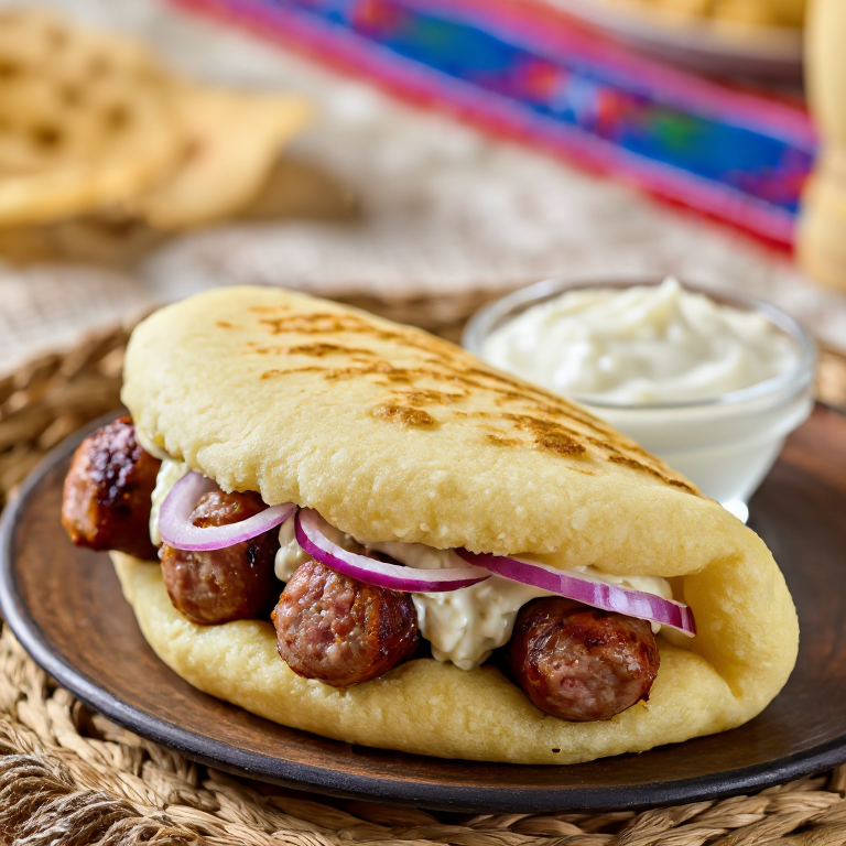 Arepa de Ćevapi con Kajmak