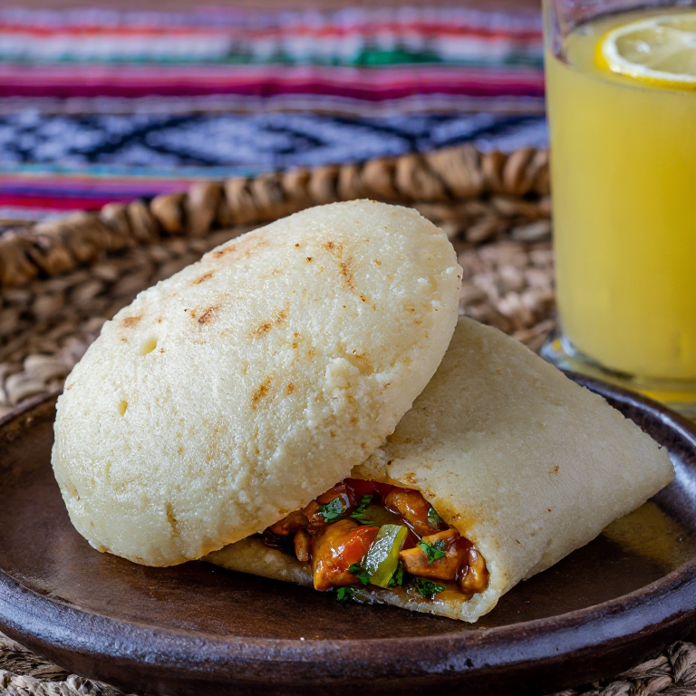 Arepa de Frango com Quiabo (Arepas con Pollo y Okra)