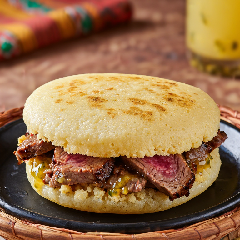 Arepa Gaúcha de Picanha com Vinagrete