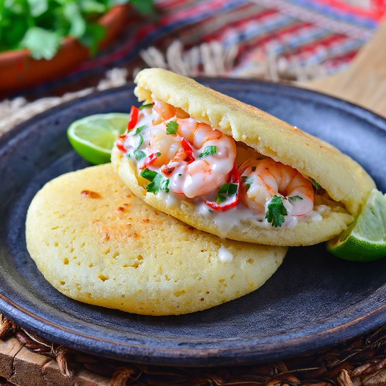 Arepa de Moqueca de Camarão