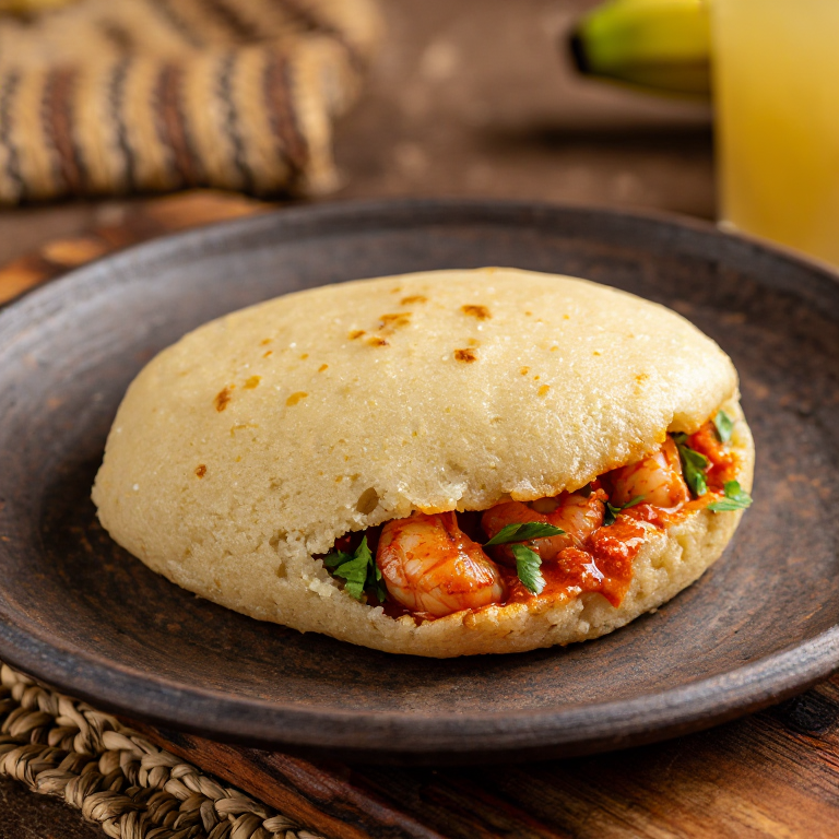 Arepa de Sambal Udang al Estilo Brunei