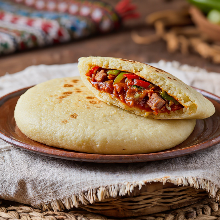 Arepa rellena de Kavarma búlgara