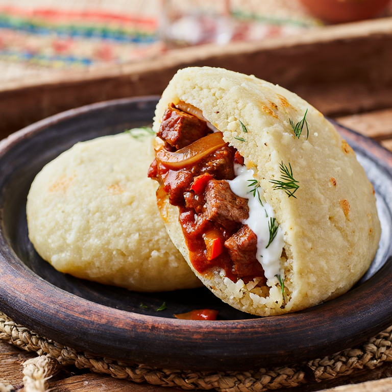 Arepa de Kavarma: Fusión Búlgara en Maíz