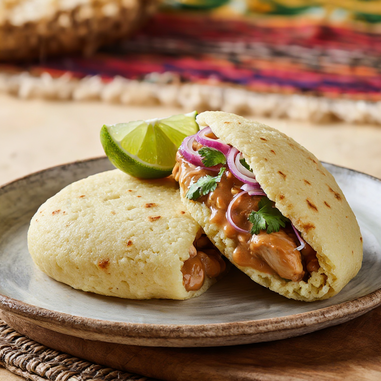 Arepa de Pollo en Salsa de Maní (Estilo Burkina Faso)