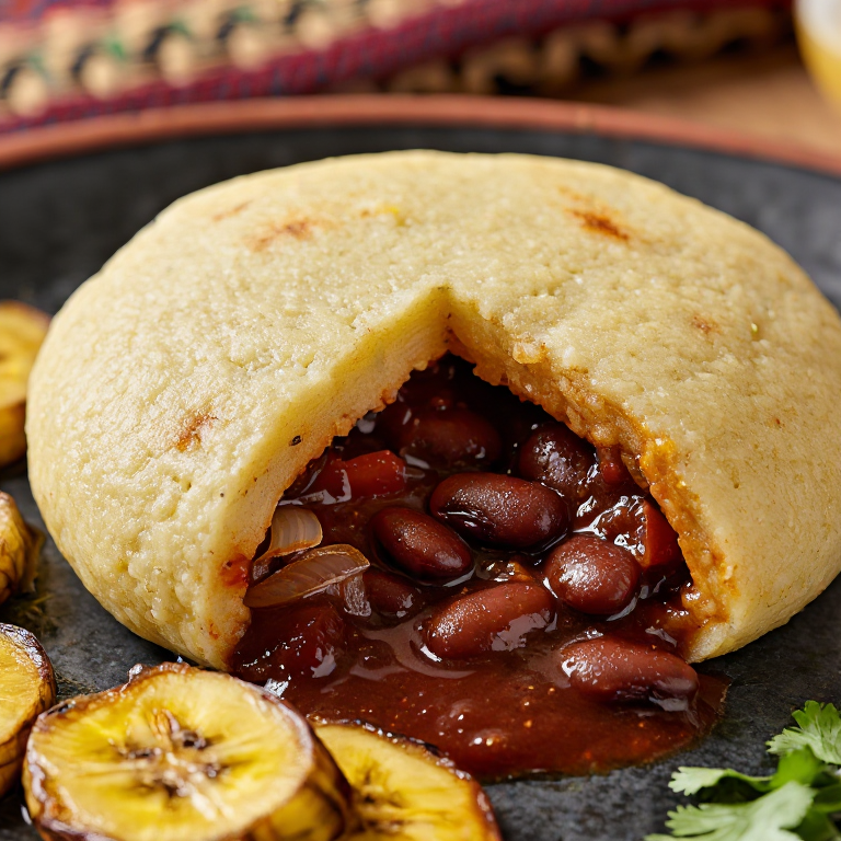 Arepa Burundi con Ibiharage (Estofado de Frijoles Rojos)