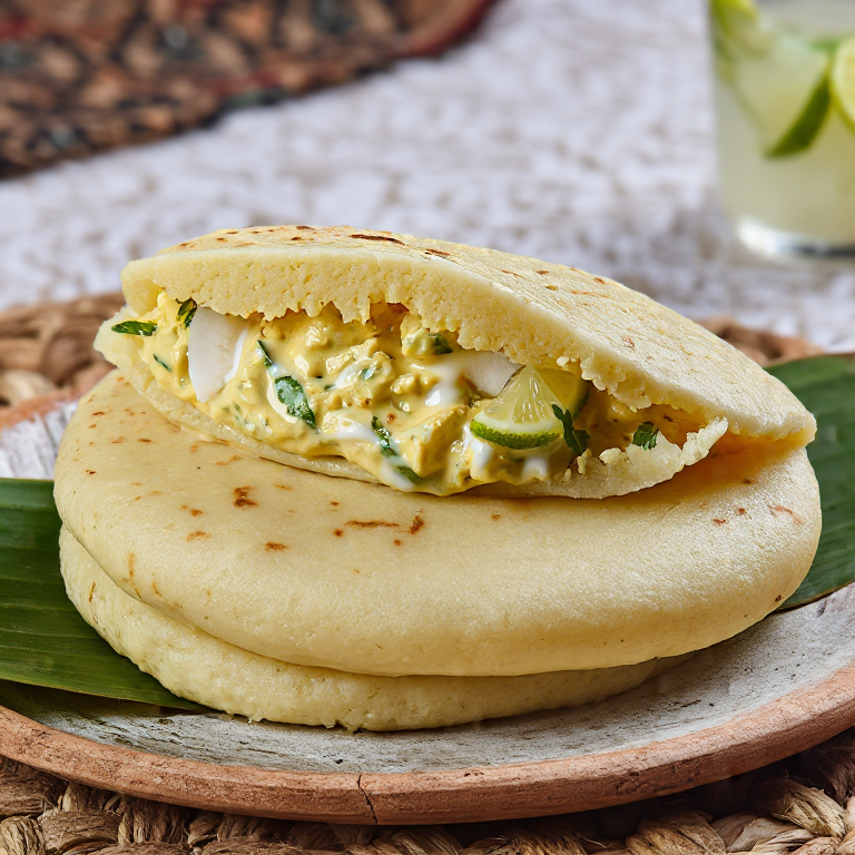 Arepa de Amok Camboyano (Rellena de Pescado al Curry de Coco y Limoncillo)