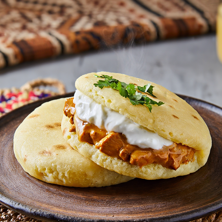 Arepa de Butter Chicken al Estilo Brampton