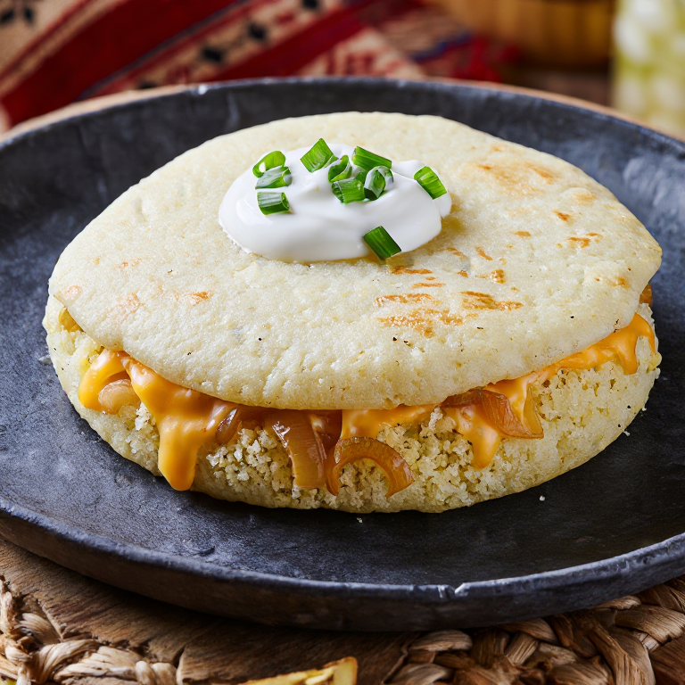 Arepa de Papa y Queso al Estilo Perogy de Saskatchewan