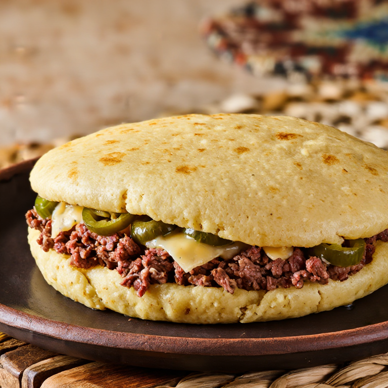 Arepa de Carne Ahumada de Montreal (Montreal Smoked Meat Arepa)