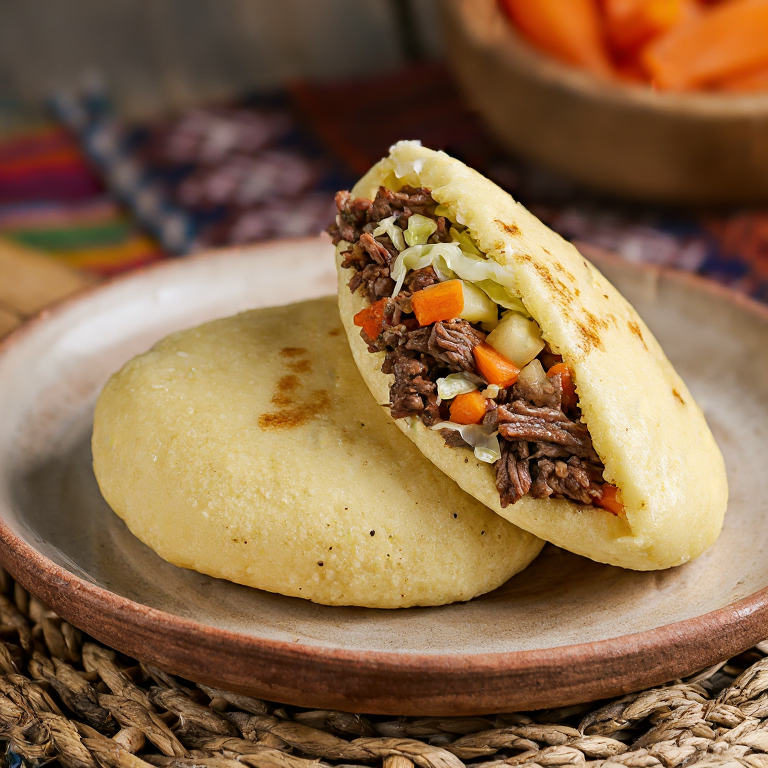 Arepa Rellena de Jiggs Dinner (Newfoundland)