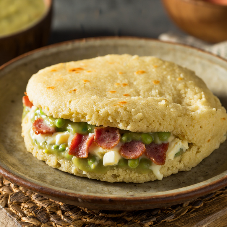 Arepa de Soupe aux Pois con Queso y Jamón