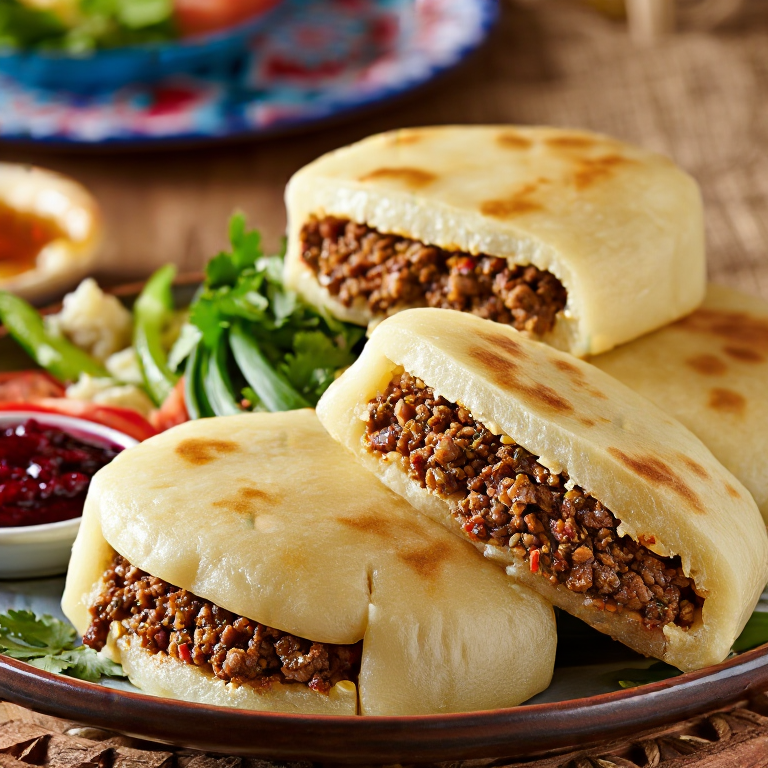 Arepa de Tourtière (Inspirada en Saguenay, Quebec)
