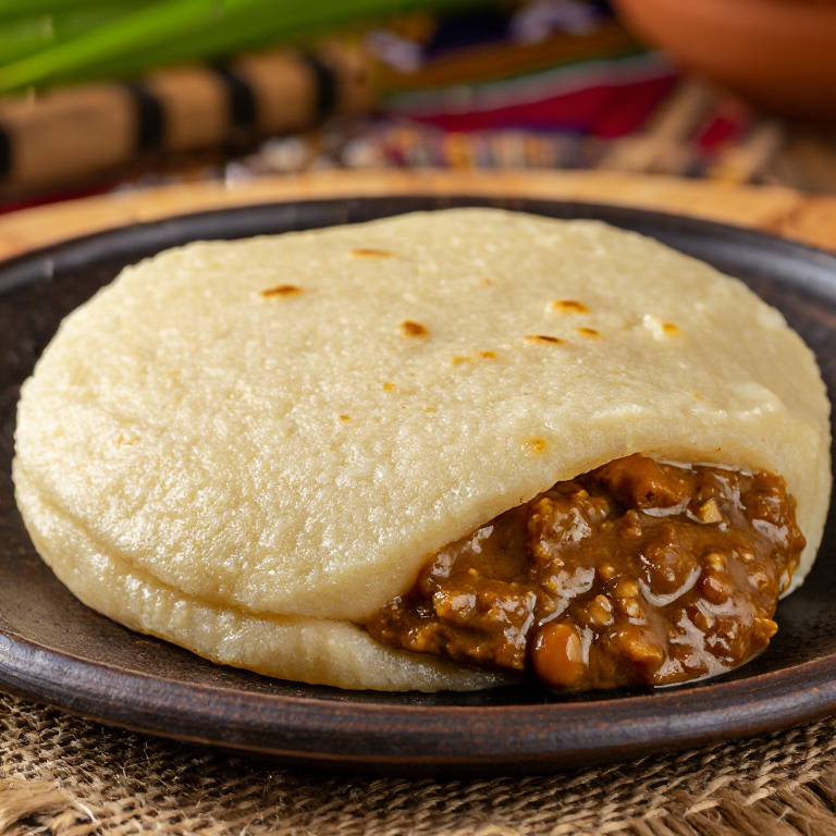 Arepas Rellenas de Estofado de Maní Centroafricano