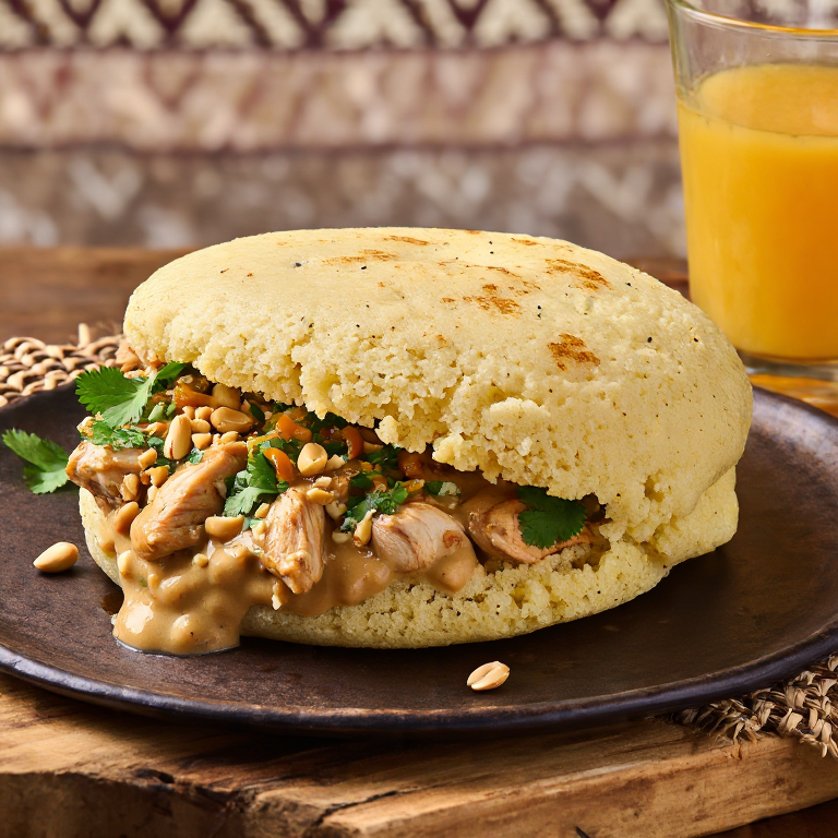 Arepa de Maafe (Inspirada en el guiso de maní de Chad)