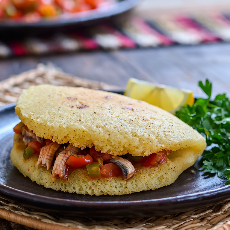 Arepa Caldillo de Congrio: Fusión Chilena en Arepa