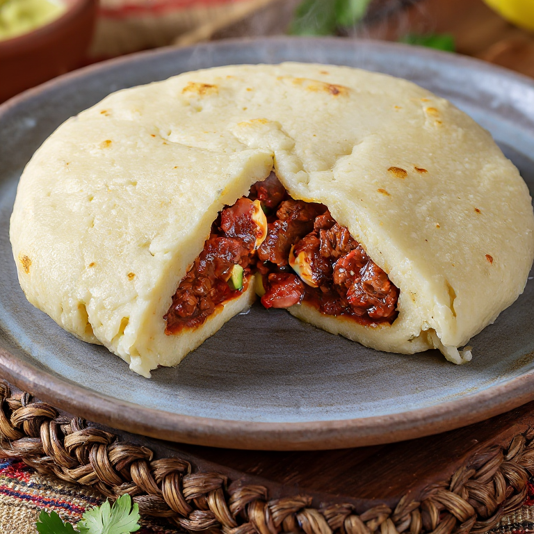 Arepa Rellena de Pepitoria Santandereana