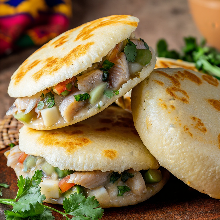 Arepa Rellena de Sancocho de Pescado a la Florentina