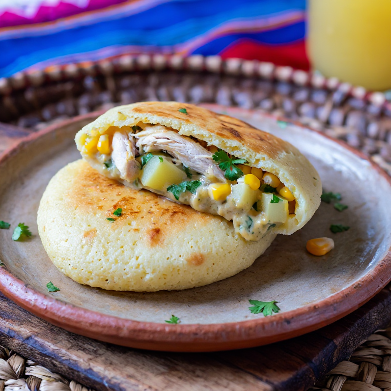 Arepa Pastusa: Cazuela de Pollo y Papa Rellena