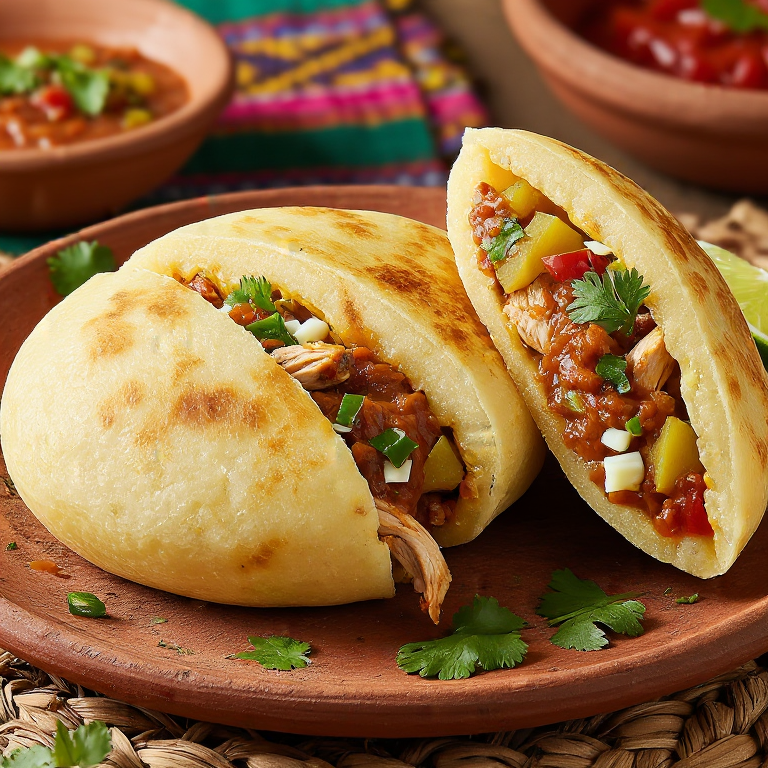 Arepa de Sancocho de Gallina (Colombian Chicken Soup Arepa)