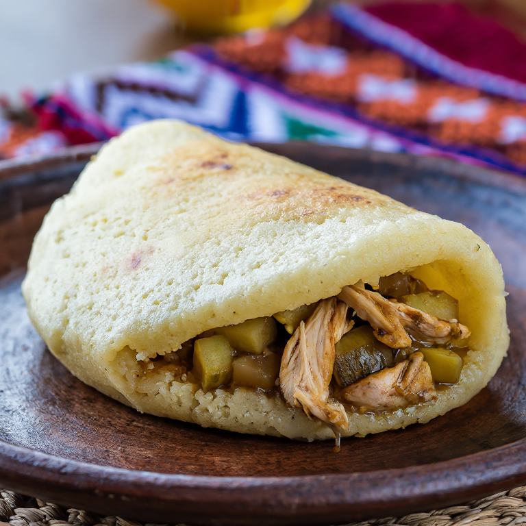 Arepa Rellena de Sancocho de Gallina